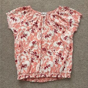 Carve design floral Pink and Red Blouse